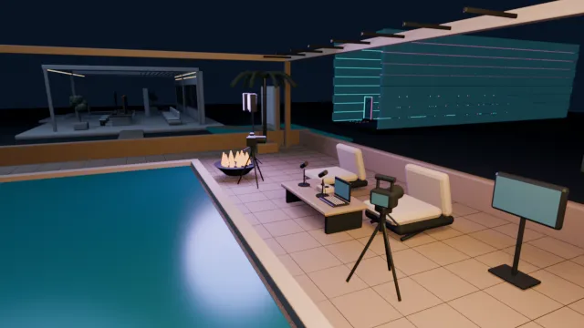 By the pool: The lights