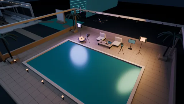 By the pool: Above it all